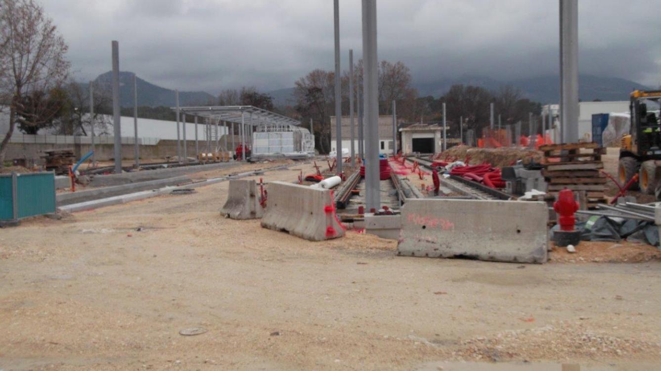 Tramway d'Aubagne - Faisceau de remisage du Charrel