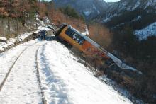 déraillement de Saint Benoit sur le chemin de fer de Provence - coll GECP