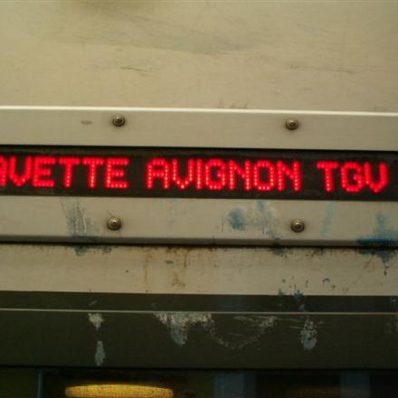 Affichage dans le TER vers Avignon TGV
