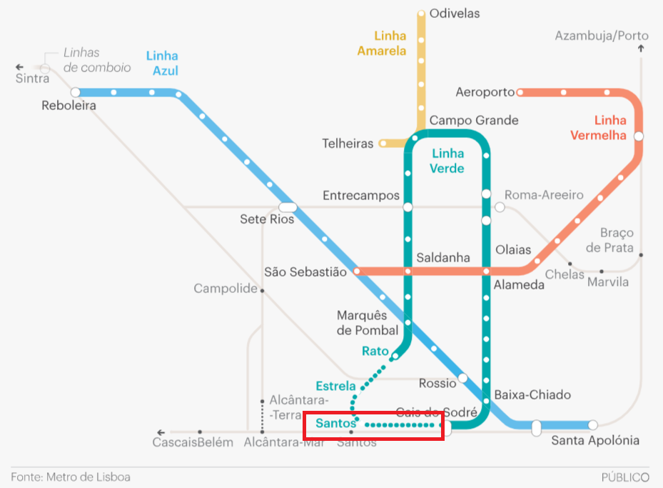 Plan du métro de Lisbonne
